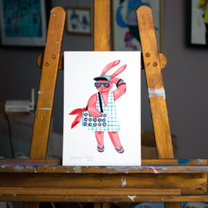 Iepuraș cu ochelari - ilustrație originală